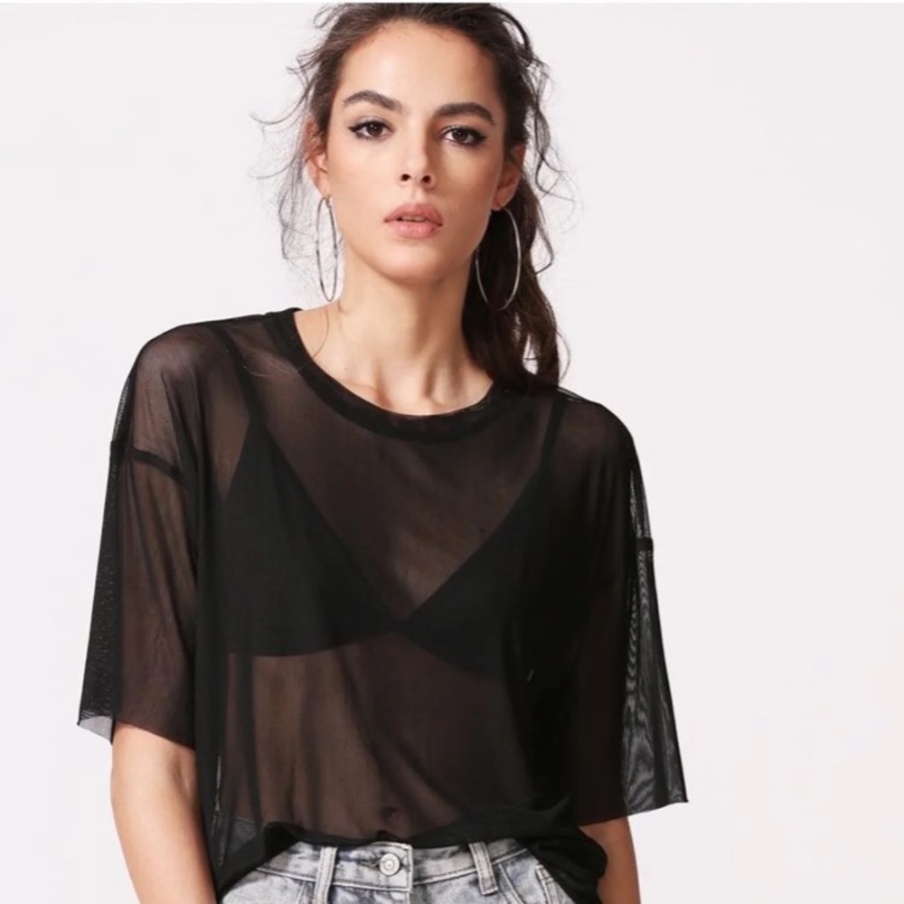 Sheer mesh top